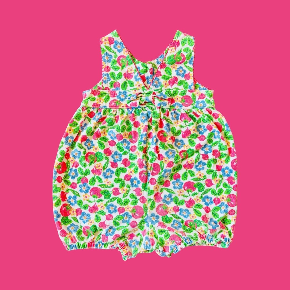 Vintage Oshkosh B'Gosh Fruit Print Bubble Romper, 12 Months